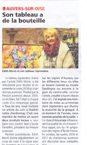 Article sur l'exposition au “Pressoir auversois”